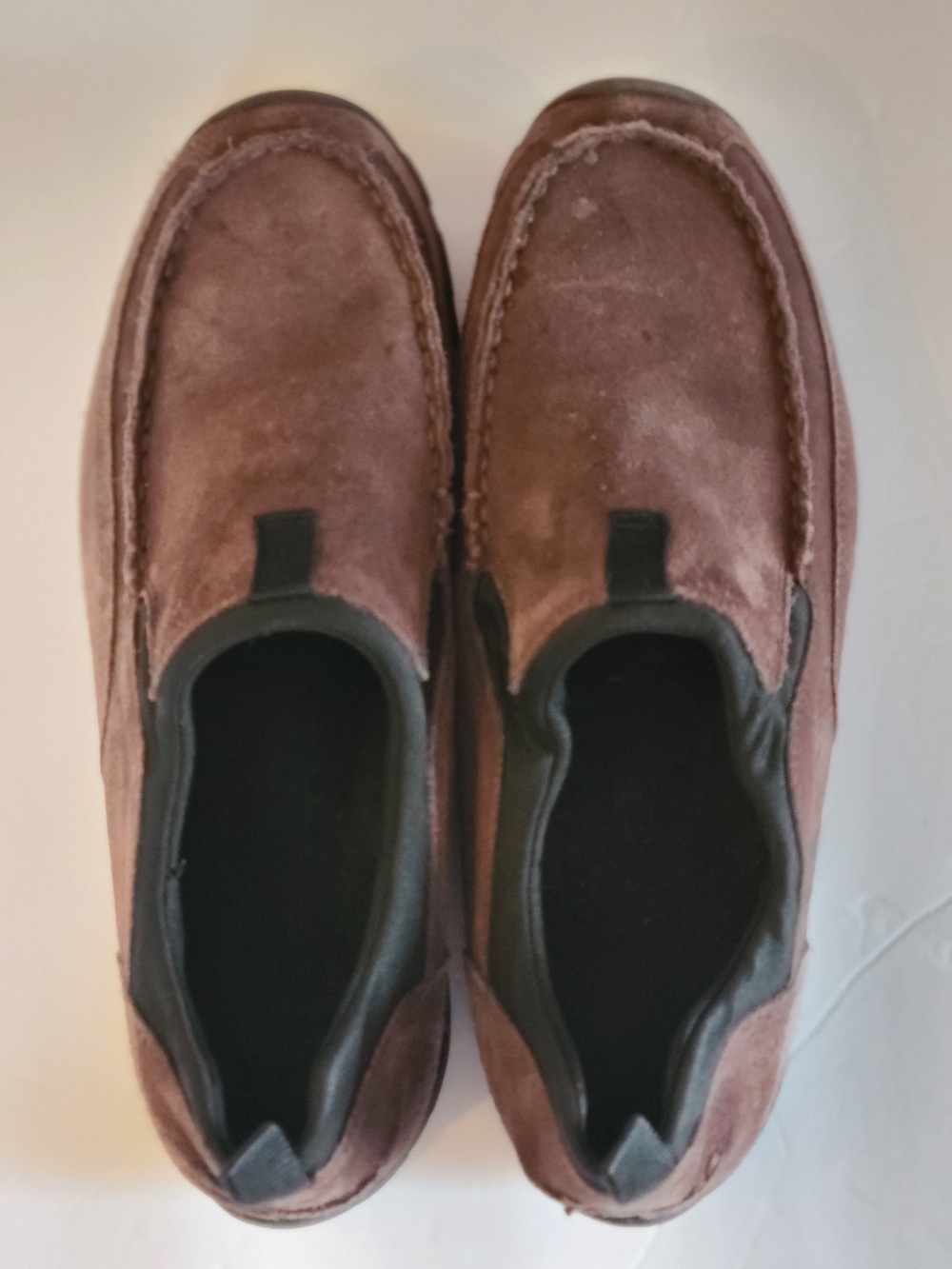 Lands End All Weather Mens Brown Suede Casual Slip On Shoes Size 11D